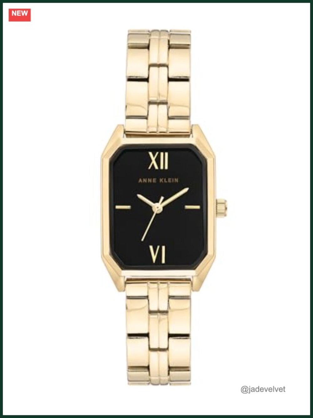Gold-Tone Adjustable Link Bracelet Watch with Jewelry Clasp